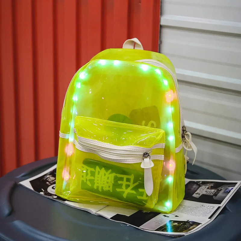 ПВХ прозрачный СВЕТОДИОДНЫЙ легкий школьный рюкзак для девочек-подростков 2019