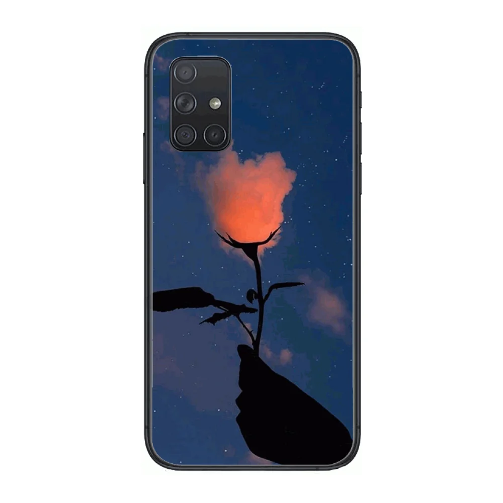 

Fashion small and fresh Matte Phone Case Hull For Samsung Galaxy A 50 51 20 71 70 40 30 10 E 4G 5G S Black Shell Art Cell Cover