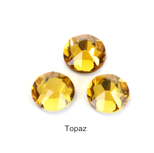 Topaz 2088 граненые Стразы отличного качества для ногтей с плоской задней поверхностью, много цветов, стразы для украшения ногтей Y3813 - Цвет: Topaz