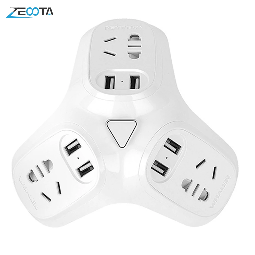 Несколько Мощность полосы Стабилизатор напряжения 3 AC AU розетки с USB 6 Порты