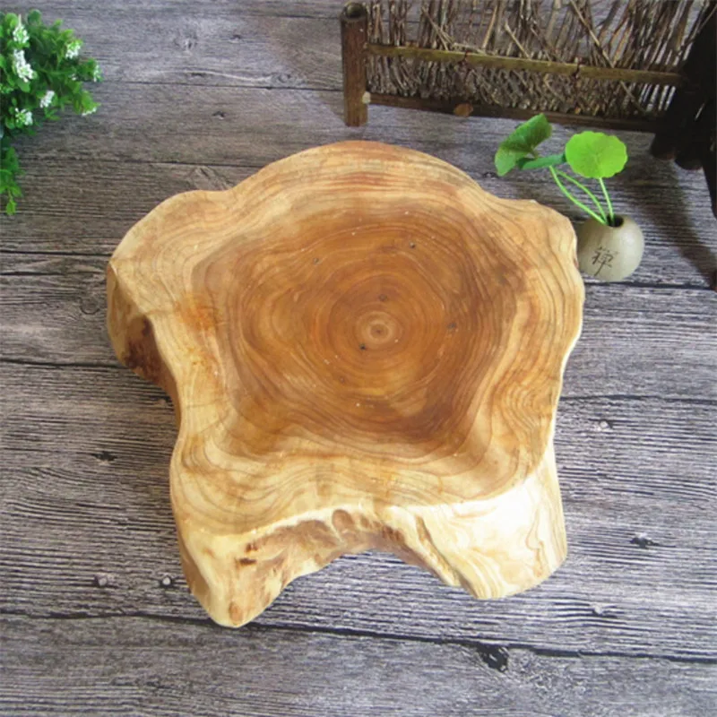 

Creative Wooden Bowl Large Dried Fruit Plate Restaurant Candy Dish Grid Wood Carving Tray Mixing Bowl Kitchen Food Organizer