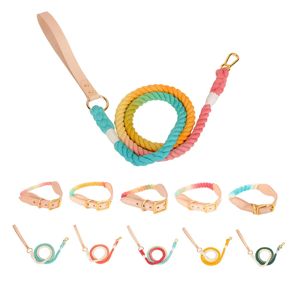 

Роскошный собачий ошейник GALAXYDOG из 2021 натуральной кожи и хлопка, набор поводков для собак, регулируемые аксессуары для маленьких, средних и ...