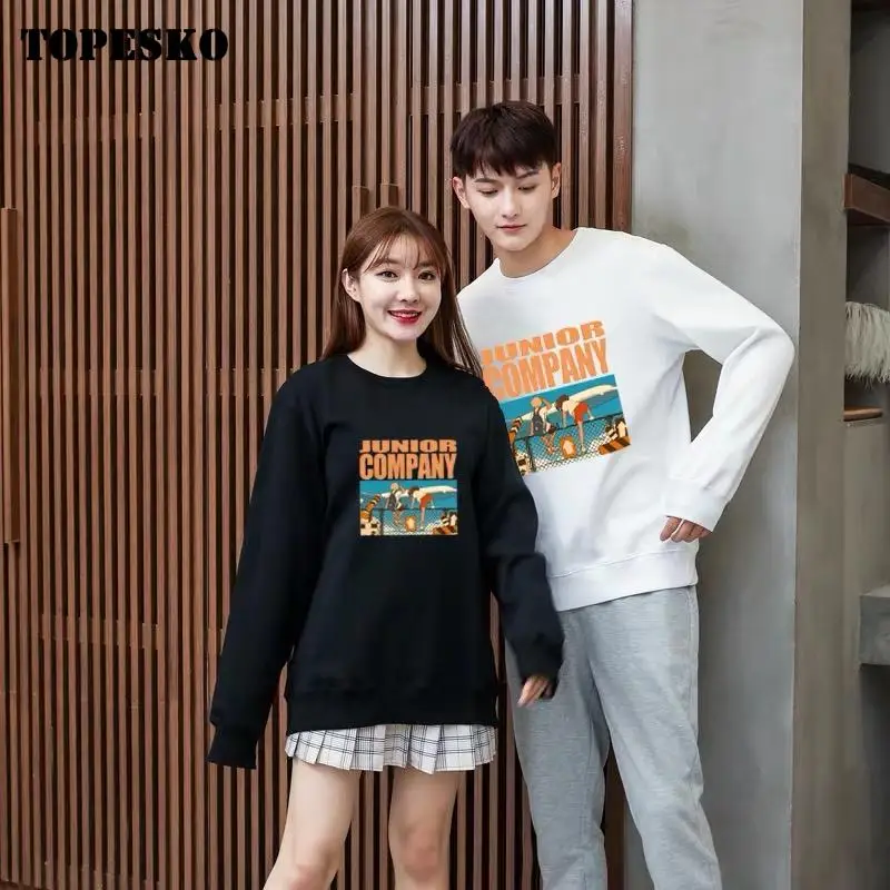 Толстовки TOPESKO женские и мужские пуловеры Осенний свитшот повседневная одежда с