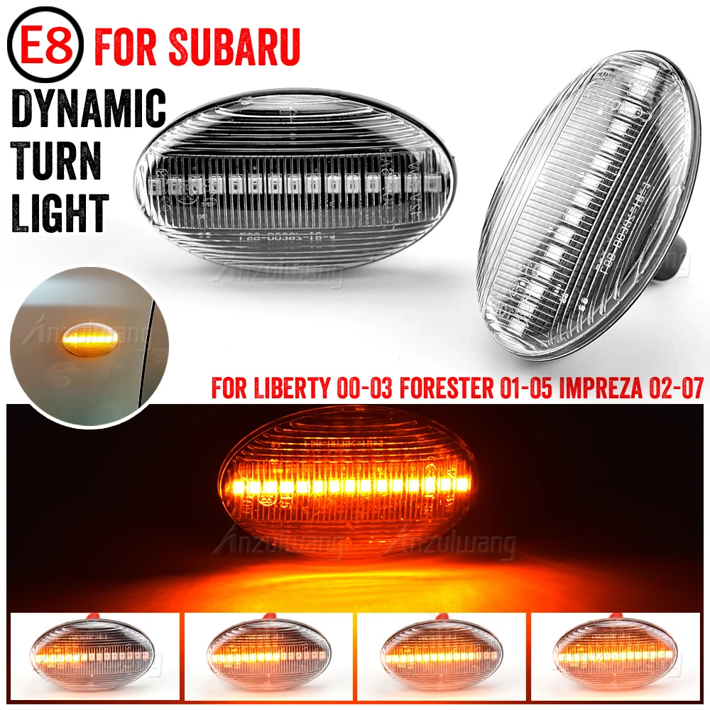 

2X Dynamic Led Side Marker Turn Signal indicator Repeater Light lamp For Subaru Forester 01-05,Liberty 00-03 Impreza WRX Sti