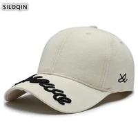 siloqin new adjustable size couple hat womens cotton baseball cap letter embroidery fashion brands caps young mens sports cap