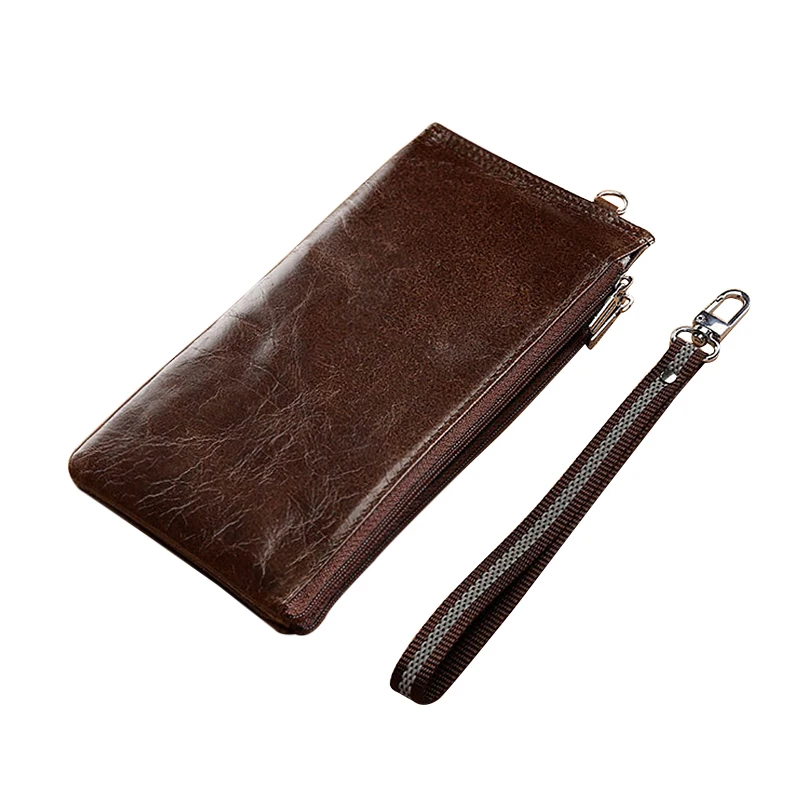 Роскошный брендовый Мужской Длинный кошелек винтажный из натуральной кожи