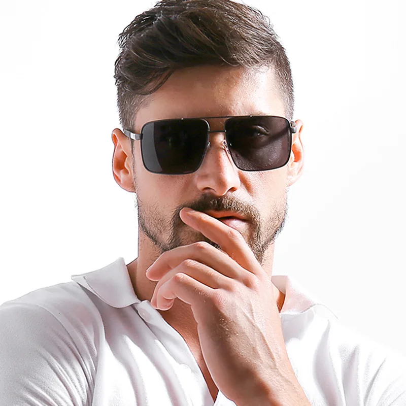 Мужские солнцезащитные очки в ретро стиле поляризационные квадратные для