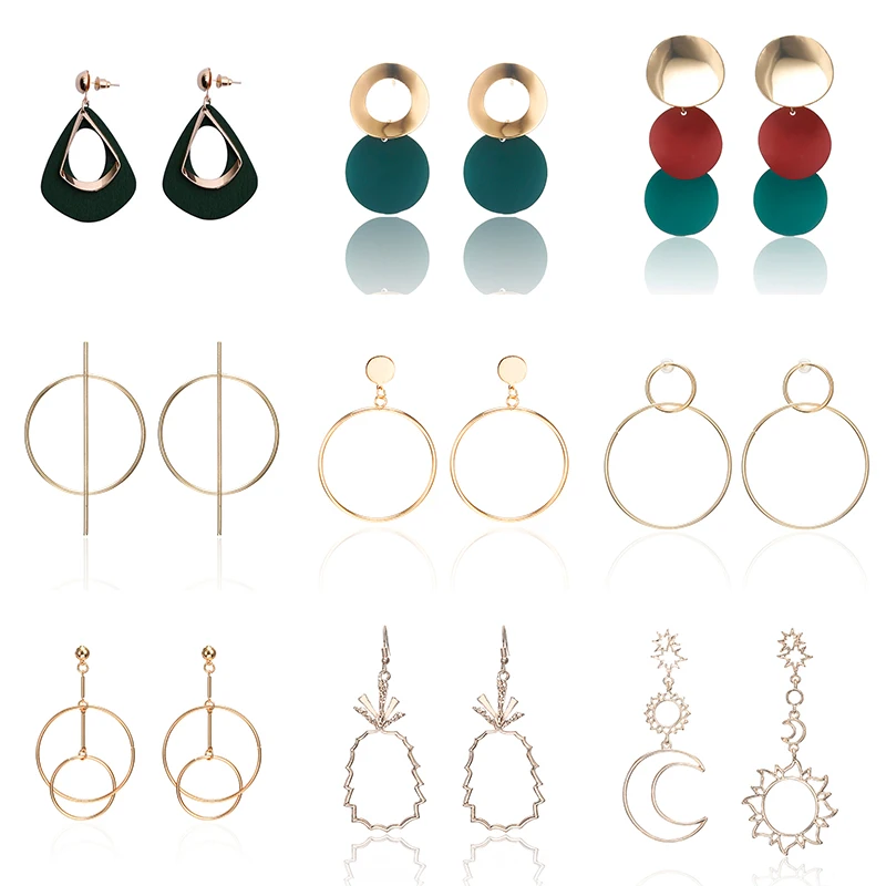 Женские серьги золотого цвета украшения 2020 красивые кольца Висячие большие
