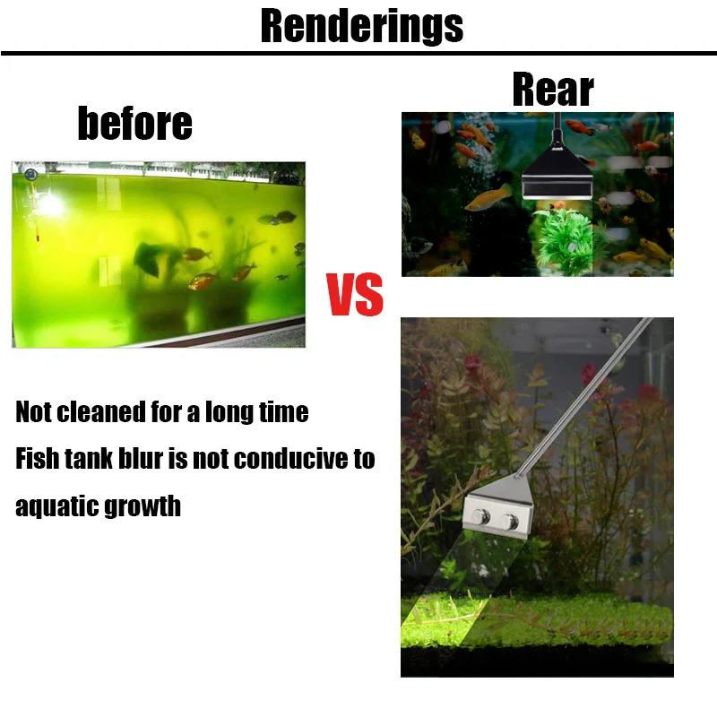 

Stainless steel aquarium fish tank algae scraper aquatic plants living plant cleaning multi-tool cleaning kit