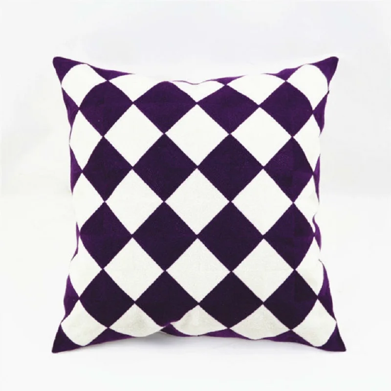 Бесплатная доставка 45X45cm шерстью вышивка Подушка Чехол геометрический домашний