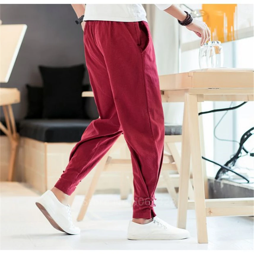 Мужские брюки в японском стиле мужское кимоно самурая Мужская одежда кардиган