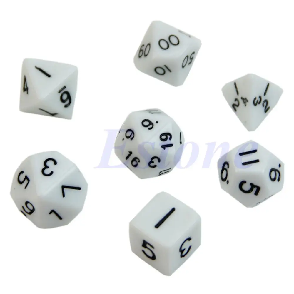 7x синий двусторонний штамп D4 D6 D8 D10 D12 D20 для D & ролевая игра поли игральные