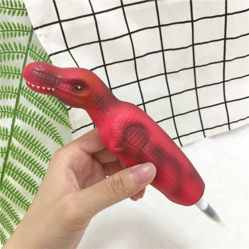 dinosaur 01 Мягкий Единорог, кот, мороженое, панда, булочка, ручка, колпачок, канцелярский держатель для карандашей, топперы, медленно поднимающиеся, сжимаются, подарок на день детей, игрушка - Цвет: dinosaur 01