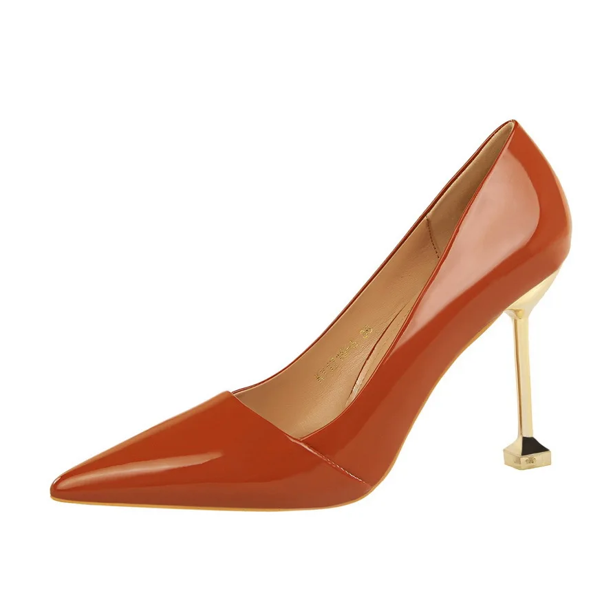 

Fashion plus size high heels pumps beautiful women shoes stiletto pointed sexy casual solid color office 9.5cm heel