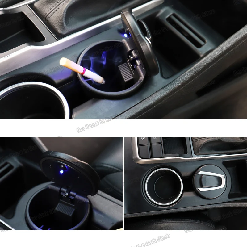 Lsrtw2017 Abs автомобильная пепельница со светодиодной подсветкой ящик для хранения