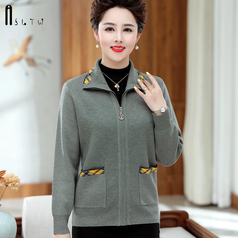 ASLTW кардиган с лацканами свитер пальто новинка Осень-зима на молнии для женщин