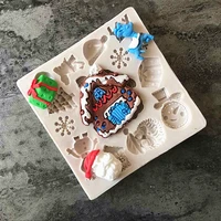 christmas house tree silicone mold resin kitchen baking tool diy chocolate cake dessert fondant moulds decoration accessories