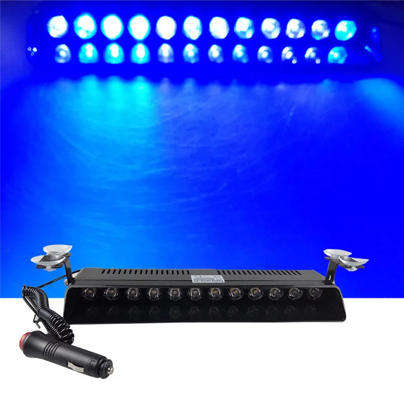 

Hot New 12 LED High Power Emergency Low Consumption Hazard Warning Visor Dash Ultra Long Life 12W Flash Strobe Light Bar#270018