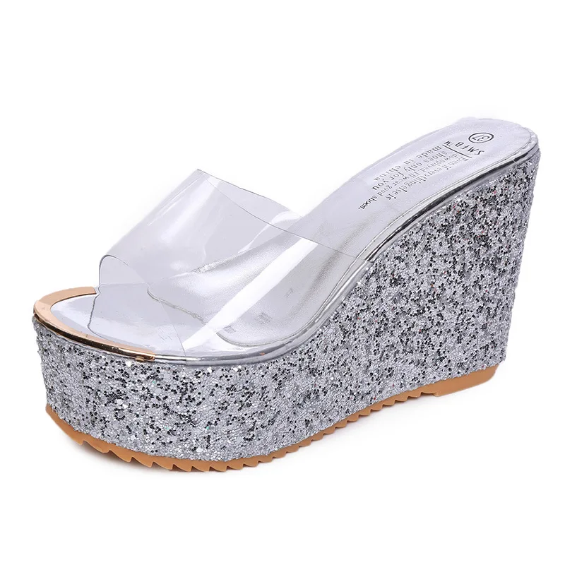 

Womens Sandals Transparent Platform Wedges Sandals Women Fashion High Heels Female 2019 New Summer Shoes Size 34-40
