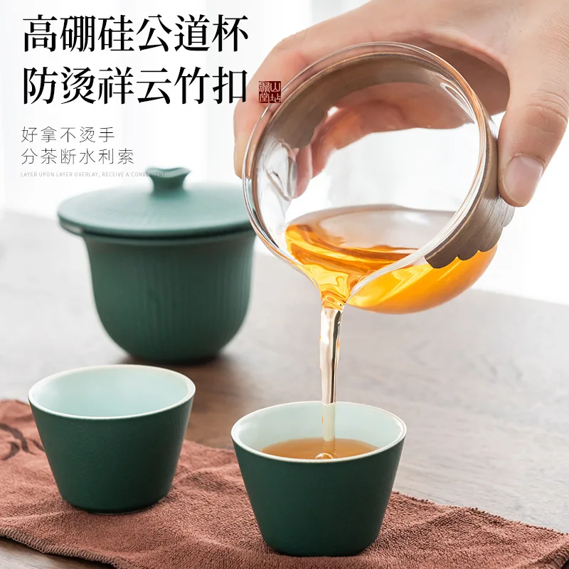 Portable One Pot Two Cups Retro Chinese Designer Kungfu Teapot Teacup Simple Outdoor Travel Tea Set Cool Teaware Gift | Дом и сад