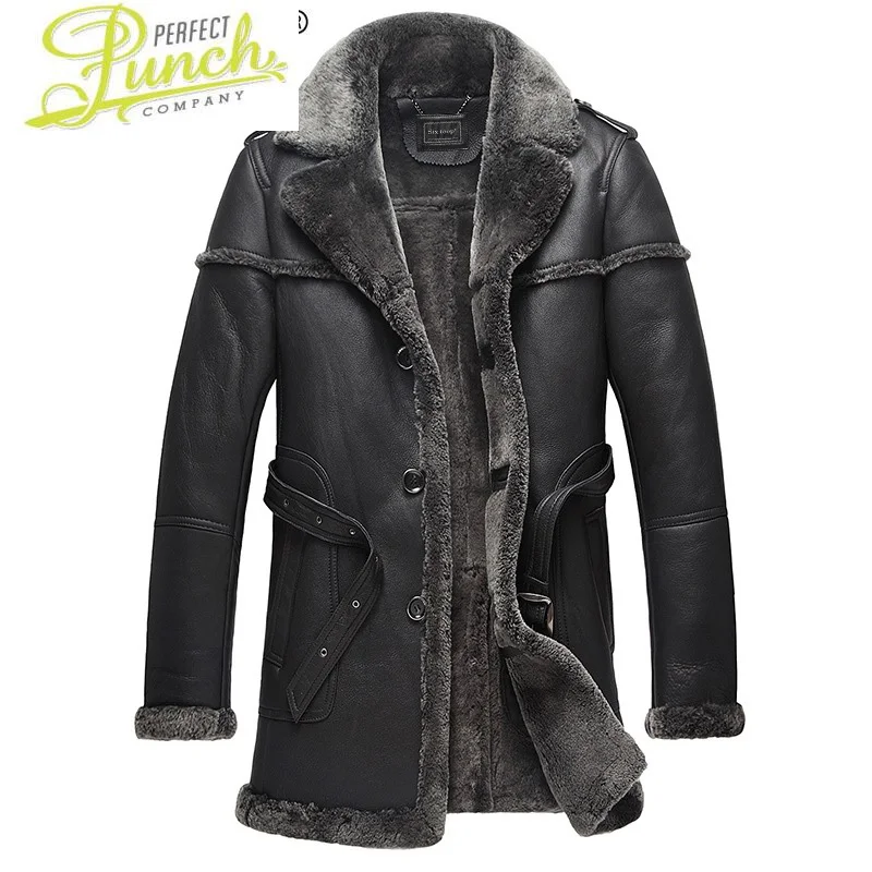 Меховая натуральная кожа зимняя куртка из натуральной кожи Мужское пальто