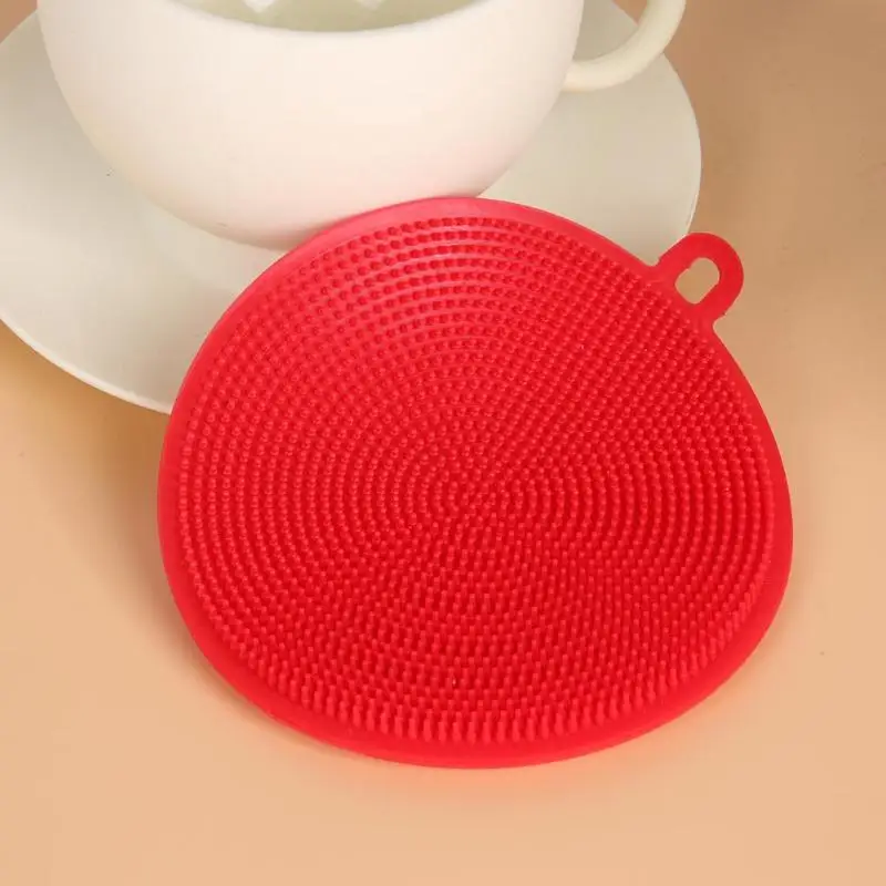 6 цветов круглая силиконовая щетка для мытья посуды кастрюля миска губка