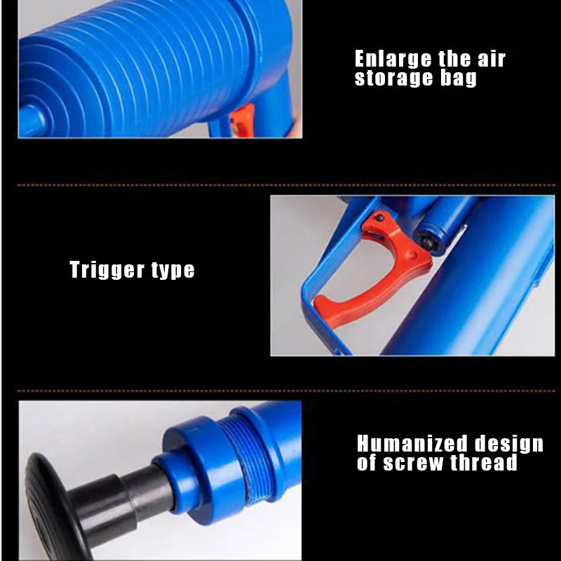 

Toilet Dredge High Pressure Pump Powerful Air Blaster Plunge Dredge Air Floor Drain Blaster Air Power Drain Blaster