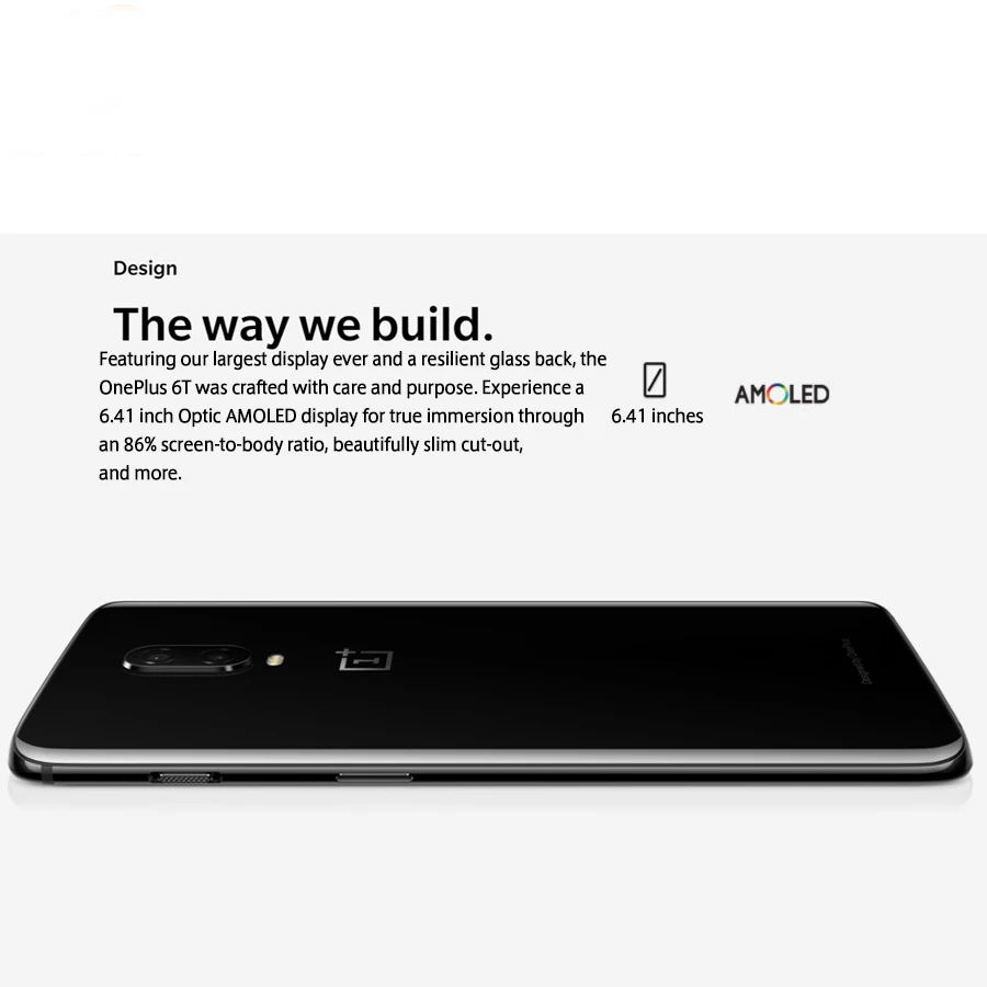 Мобильный телефон Oneplus 6T A6013 с европейской версией 6 41 дюймов 8 ГБ ОЗУ 128 Гб ПЗУ