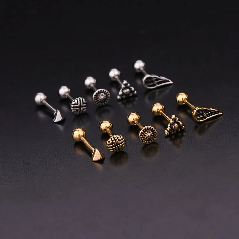 

1PC 20G Fashion Mini Piercing Earrings For Men And Women Droplet Shape Creative Shapes Helix Piercing Jewelry
