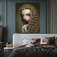 shawl your hair girl childish strange dark world queen bee art canvas poster painting wall picture print home bedroom