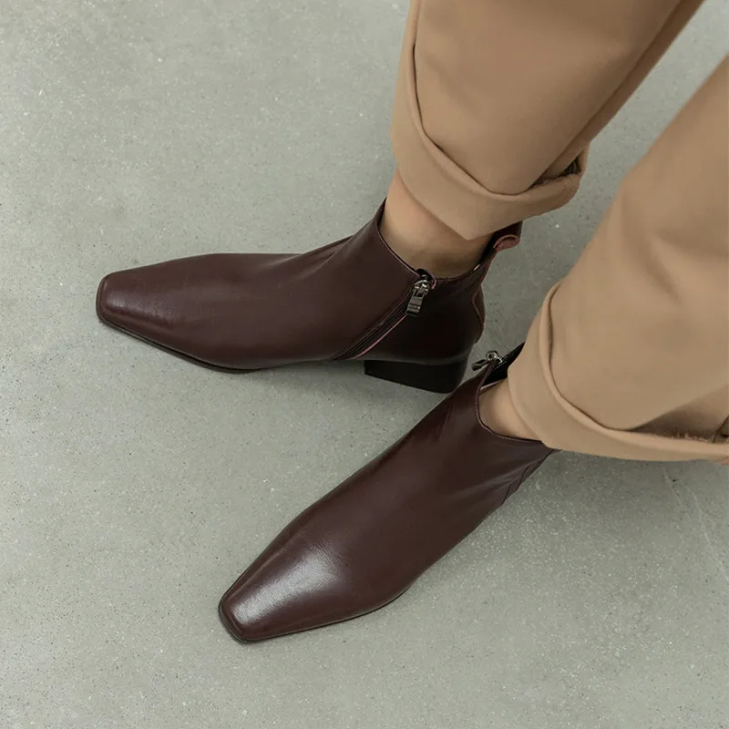 COVIBESCO/Новинка Модные женские ботильоны на молнии сбоку Зимние выразительные