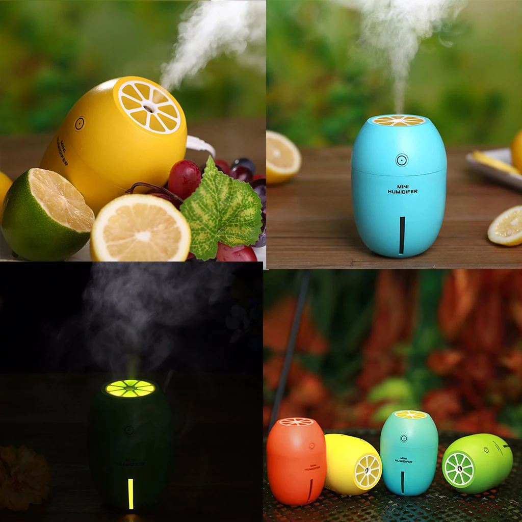 Ultrasonic Mini Lemon Humidifier Room Car LED Air Diffuser Purifier Essential Oil Aromatherapy Cool Mist Maker 2020 | Бытовая техника