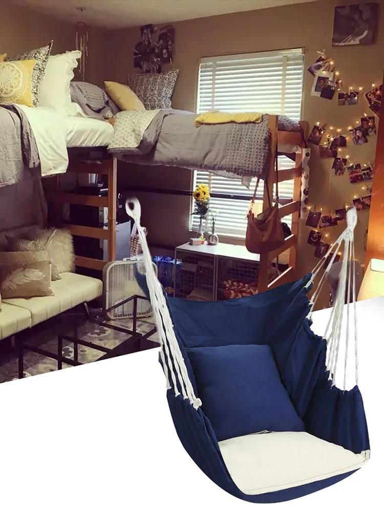 Satin Al Hammock Portable Beach Chair Hanging Rope Chair Swing Chair Seat For Adults Kids Garden Hammock With Support Indoor Outdoor