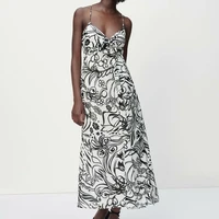 bm ur hm za womens 2021 summer new product fashion temperament sexy knotted decorative sling dress halter midi dress