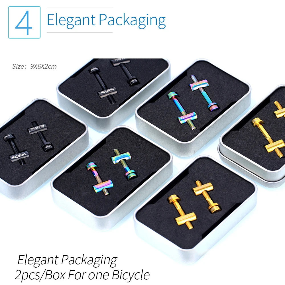 2 шт. фиксированные болты для велосипедных сидений TC4 титановый сплав M5 * 30/40 мм MTB