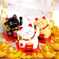chinese lucky wealth waving cat gold waving hand cat home decor welcome waving cat sculpture statue decor car ornament decore