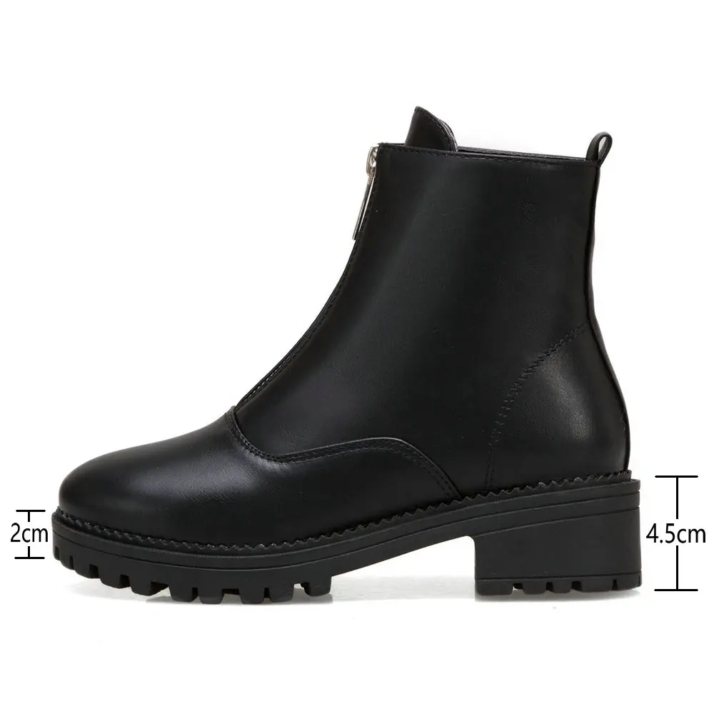 Ботильоны женские на молнии спереди теплые меховые плюшевые стельки Модная