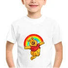 Футболка Дисней Винни Пух, детская футболка с мультяшным принтом, топ для малышей, летняя модная детская футболка с короткими рукавами для мальчиков и девочек