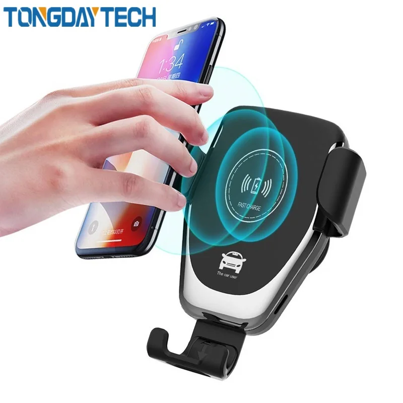 Tongdaytech 10 Вт автомобильный держатель Qi Беспроводное зарядное устройство для Iphone 8 X XS 11 Pro MAX крепление на вентиляционное отверстие Быстрое беспроводное зарядное устройство для samsung S10