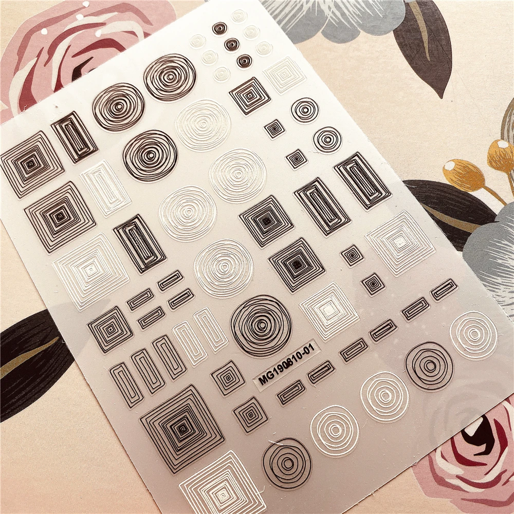 MG190511-18 модная этикетка лабиринт бум 3D задний клей наклейка для ногтей украшение