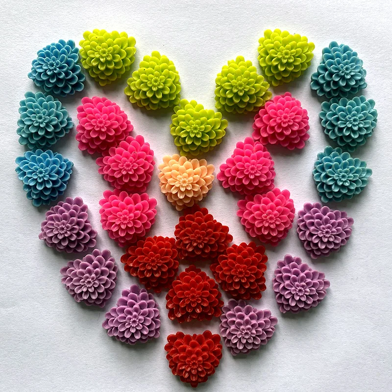 

20pcs Colorful Heart Resin Charm Flatback Resin Cabochons Scrapbook Craft DIY Embellishments Decor Headwear Accessories