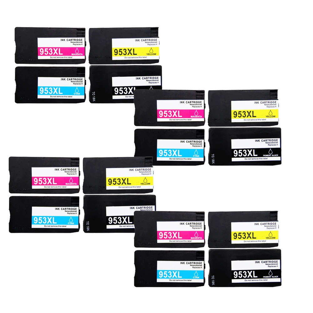 4SET 4PK совместимый чернильный картридж 953 953XL для hp pro 7740 8210 8218 8710 8715 8718 8719 8720 8725 8728 8730 8740 принтер для hp 953 - Цвет: 4SET
