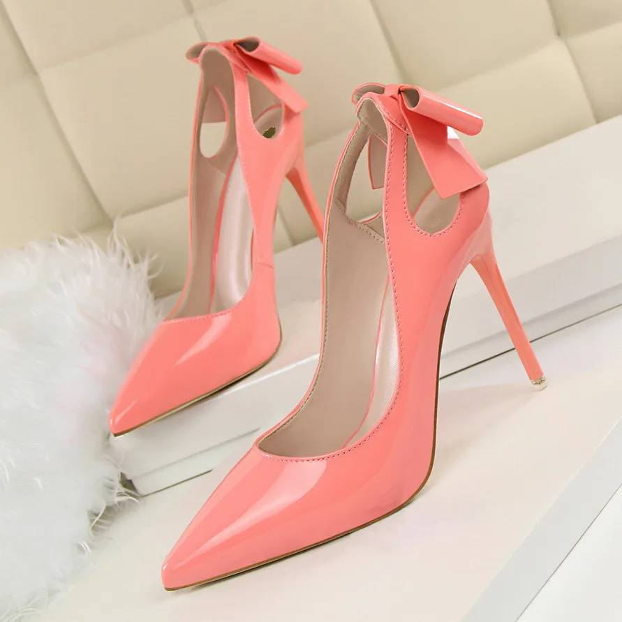 Женские туфли лодочки Цвет красный черный Пикантные на высоком каблуке с острым