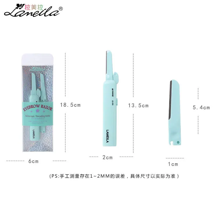 Portable Type Retractable Stainless Steel ti mei dao Eyebrow Knife Attached Replacement Cutter Head A0880 face razor for women |