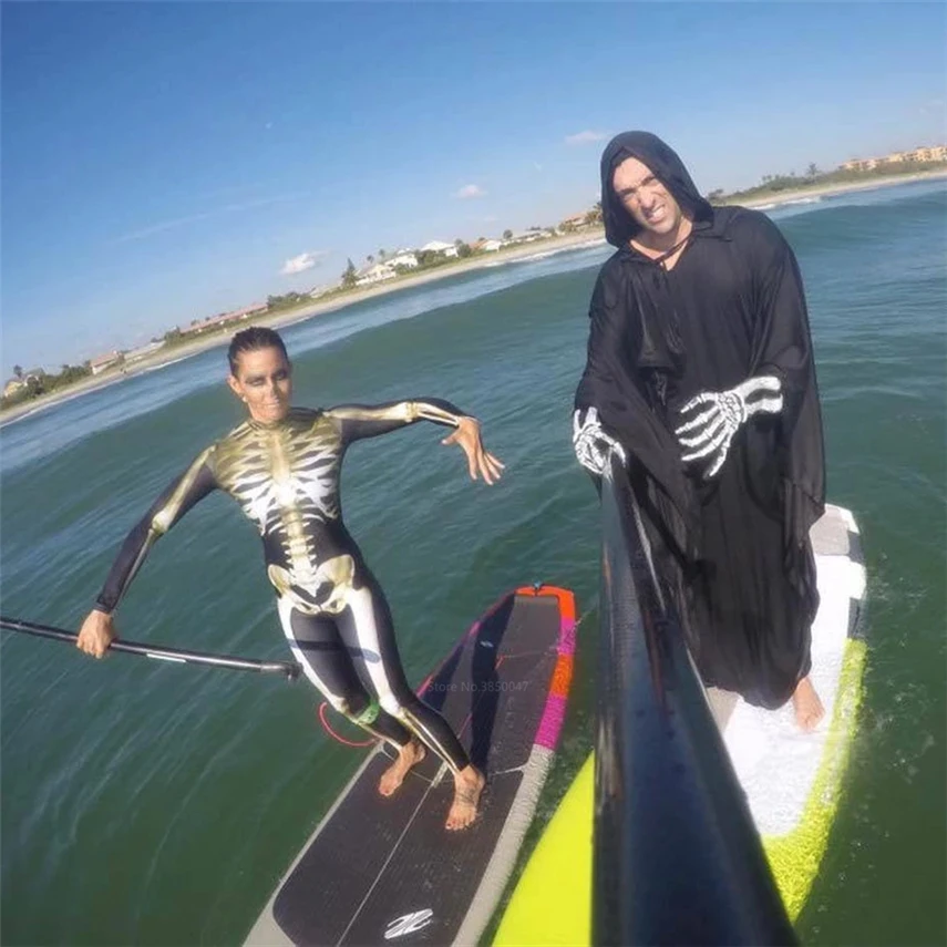 Семья скелет Хэллоуин Косплэй комбинезон для взрослых и детей страшные костюмы