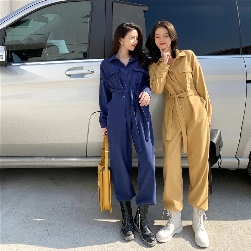 

Комбинезоны сексуальный женский комбинезон весна-лето длинный комбинезон японский рабочий Свитшот облегающий корейский спортивный костю...