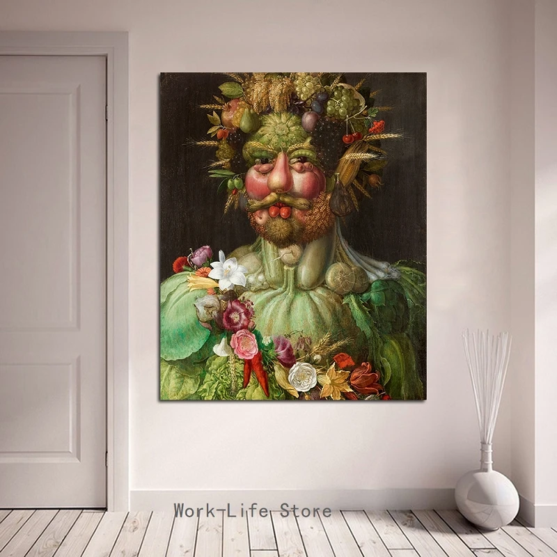 JQHYART Rudolf II Of Habsburg как Vertumnus Arcimboldo холст живопись для гостиной домашний Декор