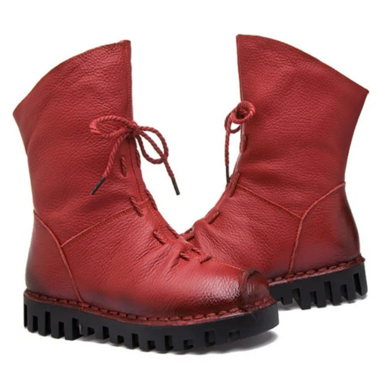 Новинка Модные Качественные Женские ботинки из спилка Зимняя обувь Повседневные
