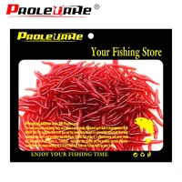100pcs lifelike red worm soft lure silicone earthworm 3 5cm fishy shrimp additive artificial bait bass carp pesca fishing tackle