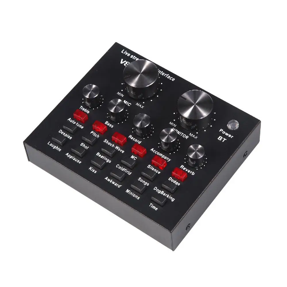 Studyset V8 Multifunctional Live Sound Card USB Audio Interface Intelligent Volume Adjustable Mixer | Электроника